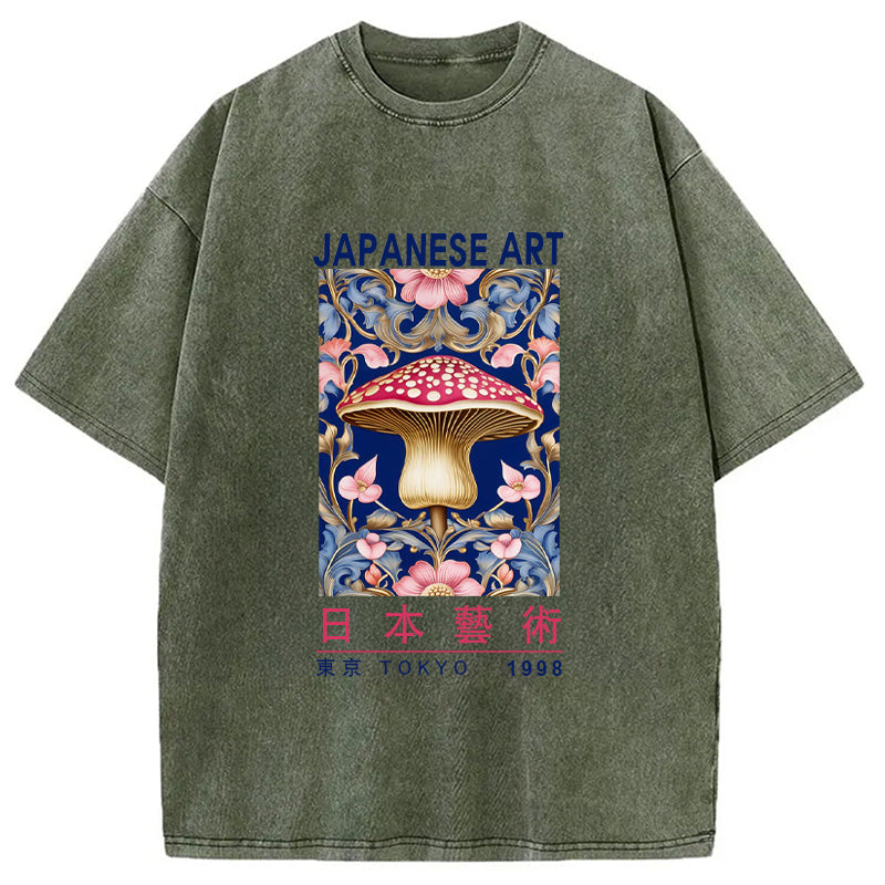 Blue Mushroom Vintage Washed T-Shirt