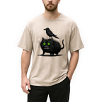 Crow And Black Cat Washed T-Shirt