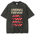 Polka Dot Fish Washed Vintage Short Sleeves T-Shirt