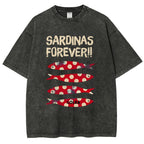 Polka Dot Fish Washed Vintage Short Sleeves T-Shirt