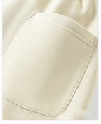 Unisex Solid Color Fleece Casual Tapered Pants