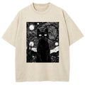 The Starry Night And Cat Washed T-Shirt