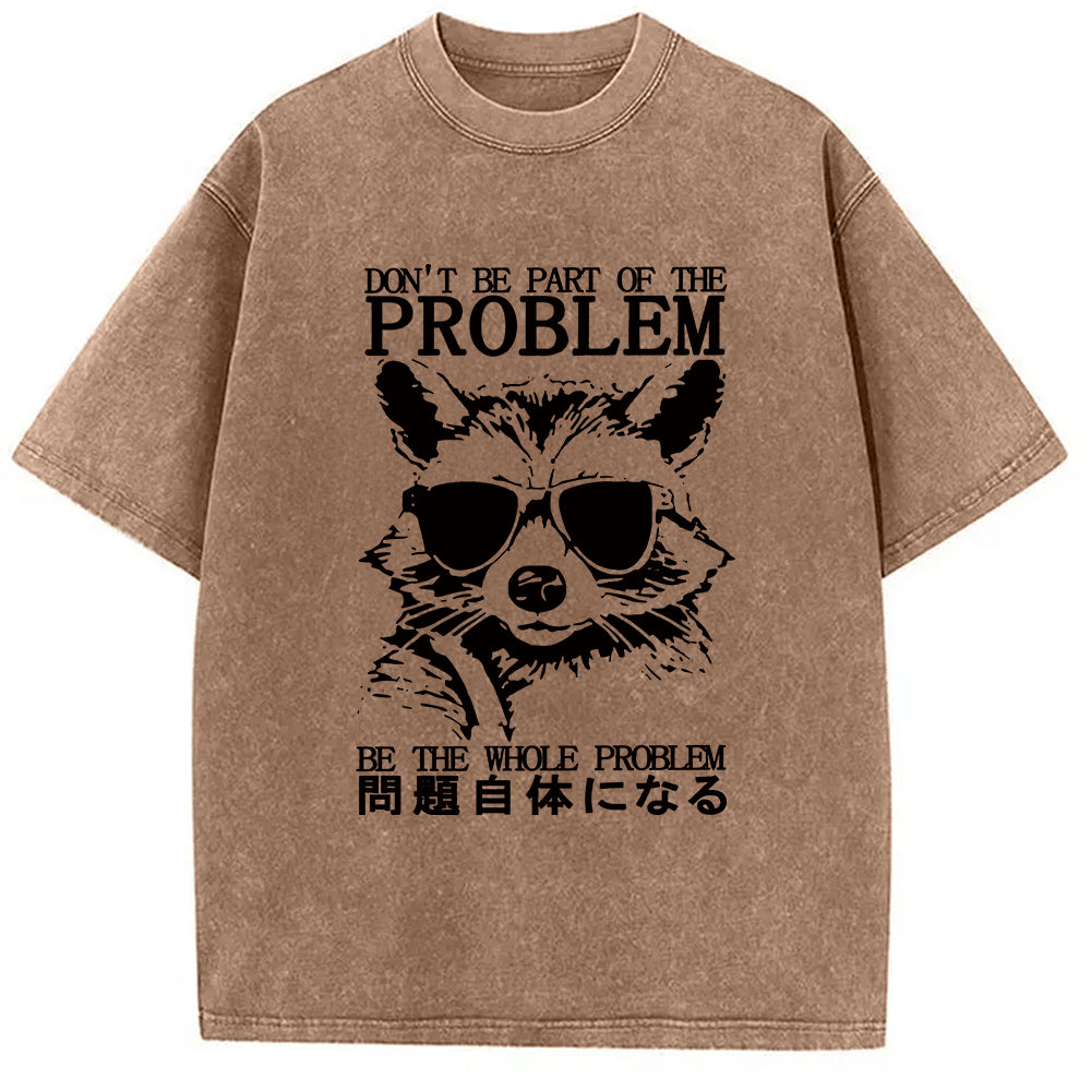 Be The Whole Problem Raccoon Washed T-Shirt