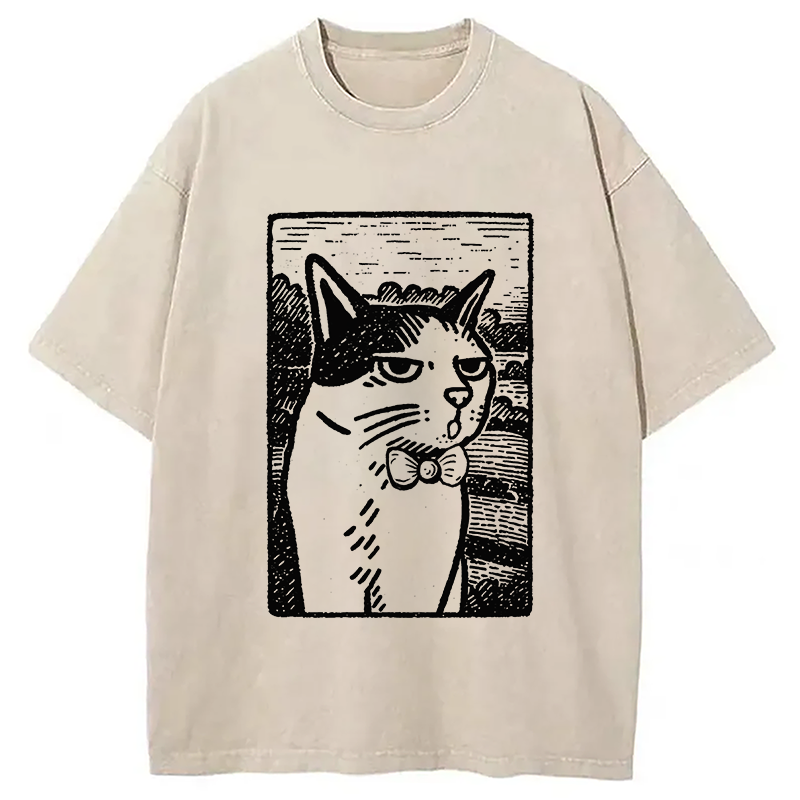 Cat's Hateful Eyes Washed T-Shirt