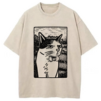 Cat's Hateful Eyes Washed T-Shirt