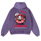 Daruma Vintage Washed Cotton Back Art Hoodie