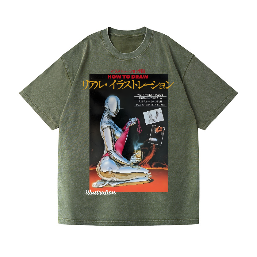 Hajime Sorayama Vintage Wash Japanese Design T-Shirt