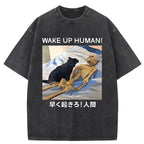 Cat Wake Up Human Vintage Washed T-Shirt