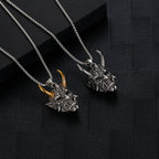 Dark Retro Japanese Prajna Mask Necklace