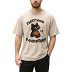 Cat Tasting Coffee Washed T-Shirt