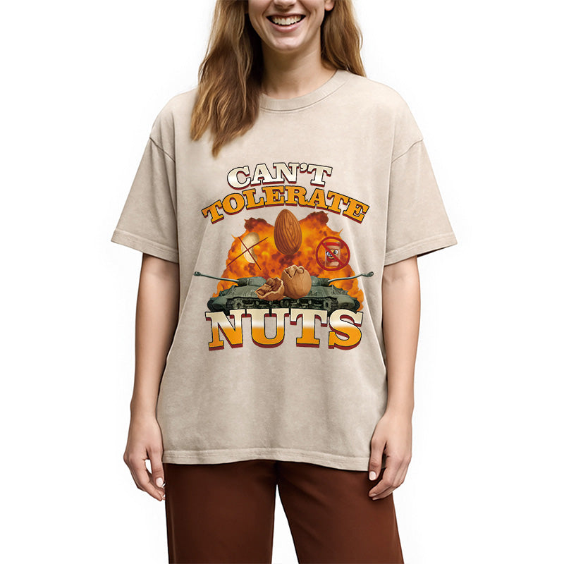 Can't Tolerate Nuts Washed T-Shirt
