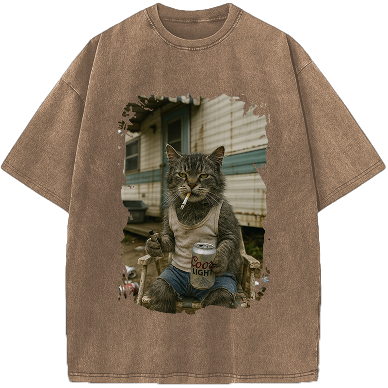 Unisex Surviving Not Thriving Decadent Cat Vintage Washed T-Shirt