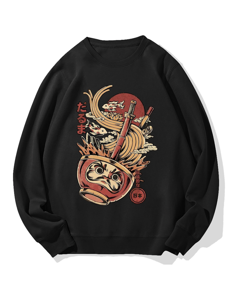 Traditional Daruma Ramen Cotton Sweatshirt