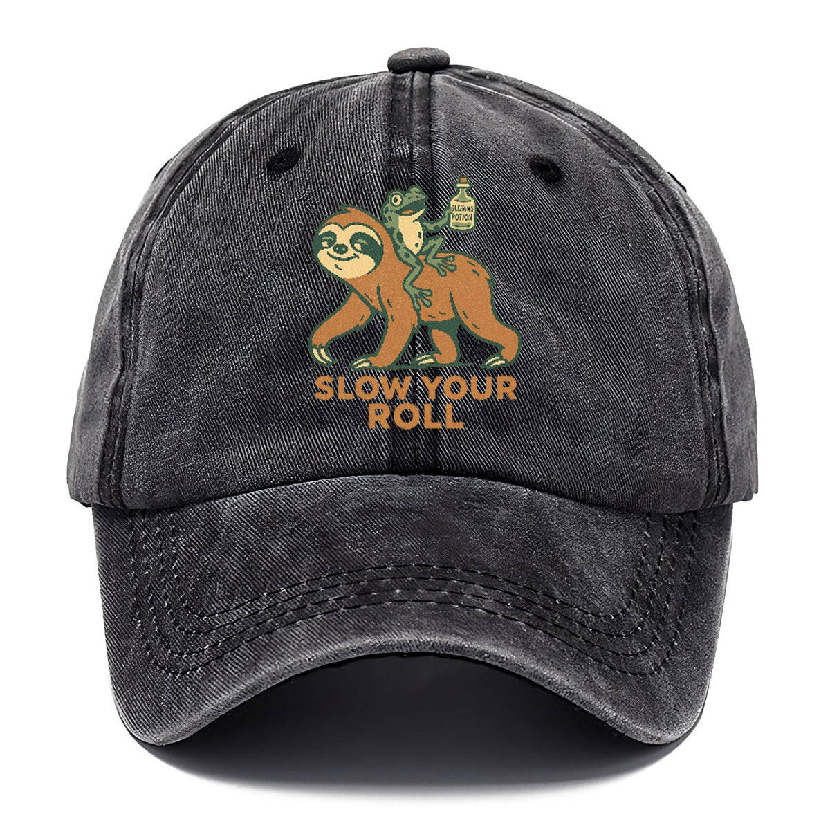 Sloth Frog Washed Cap
