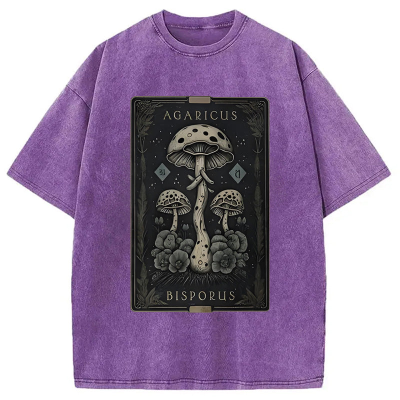 Mushroom Forest Vintage Tarot Washed T-Shirt