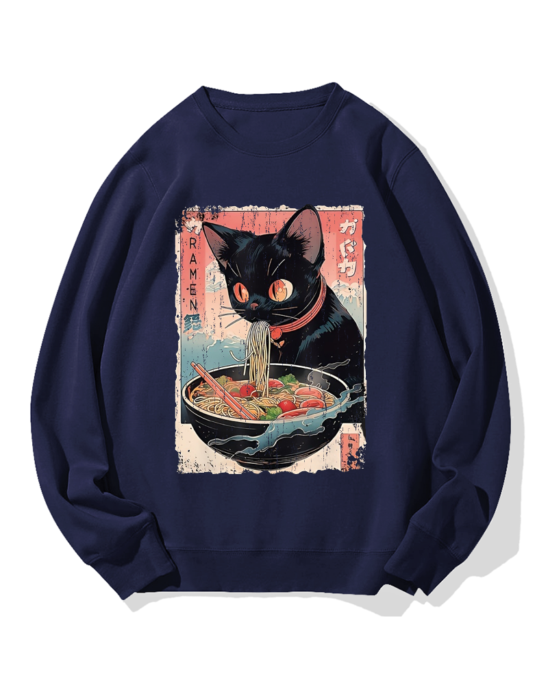 Ramen Cat Cotton Sweatshirt
