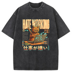 A Cat That Hates Working Washed T-Shirt