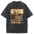 A Cat That Hates Working Washed T-Shirt