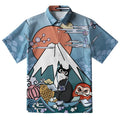 Mount Fuji Landscape With Cat Button-up Shirt