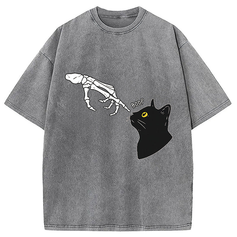 Cat Spooky Boop Washed T-Shirt