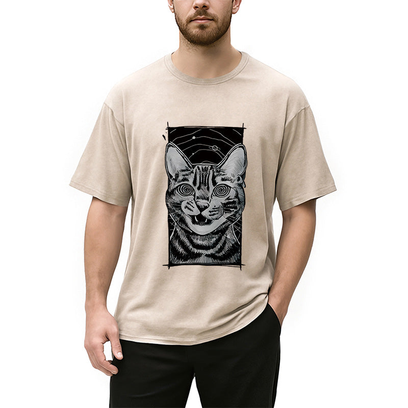 Hypnotic Cat Washed T-Shirt