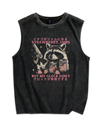 Strawberry Jam and Glock Vintage Distressed Washed Tank Top