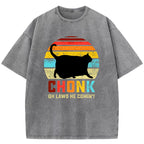 Chonk Cat Scale Meme Washed T-Shirt