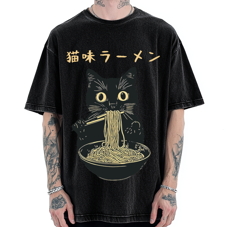 Kitten Ramen Vintage Washed T-shirt