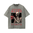 Staying Alive Vintage Wash Japanese Design T-Shirt