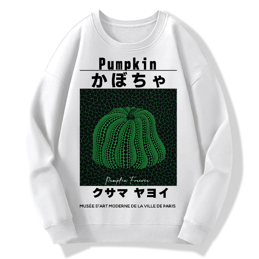 Japanese Green Punpkin Geek Cotton Sweatshirt