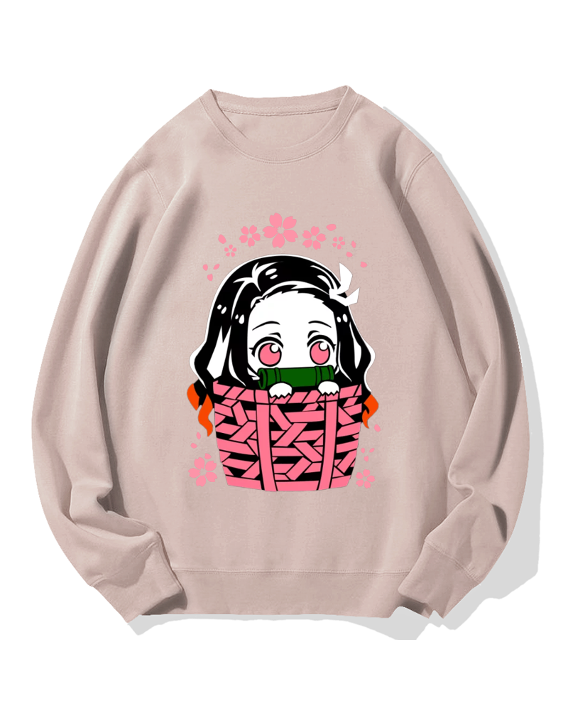 Nezuko Chibi basket Cotton Sweatshirt