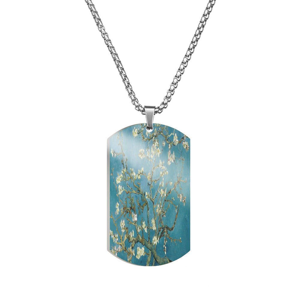 Van Gogh Art Stainless Steel Dog Tag Necklace