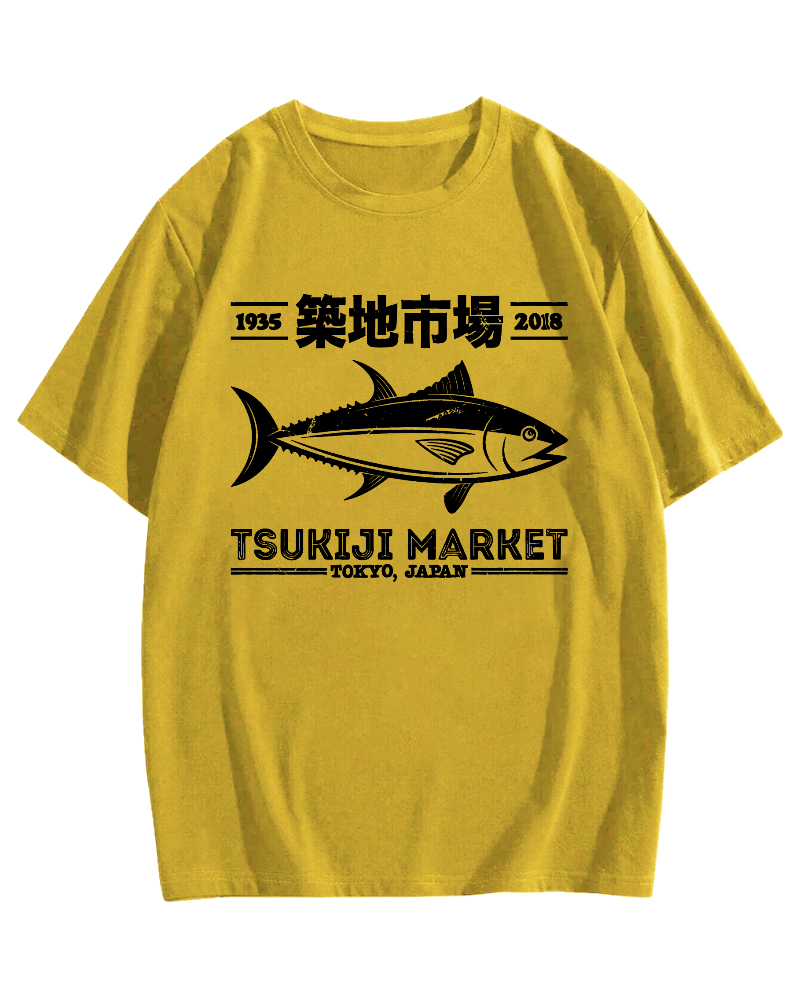 Tsukiji Market Tokyo Cotton casual T-shirt