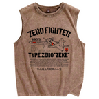 Japan Zero Fighter Vintage Distressed Washed Tank Top