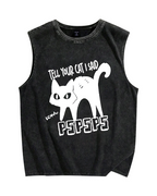 Attract Cats Vintage Distressed Washed Tank Top
