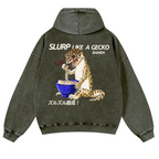 Gecko Vintage Washed Cotton Back Art Hoodie
