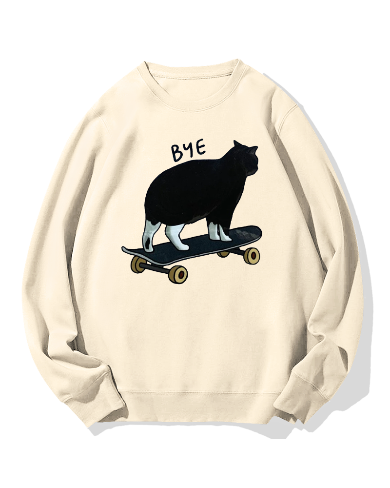 Cat On Skateboard Cotton Sweatshirt