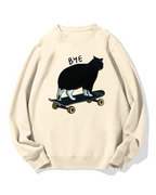 Cat On Skateboard Cotton Sweatshirt