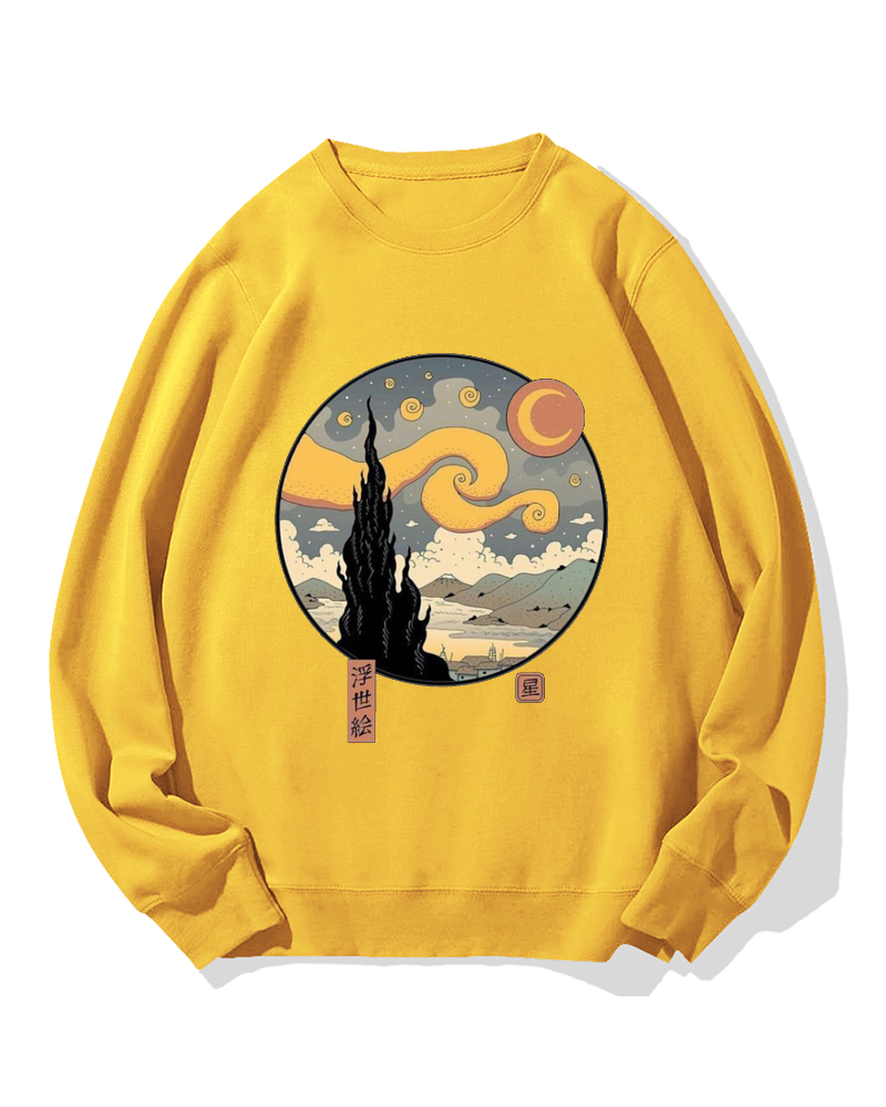 Ukiyo-e Painting Cotton Sweatshirt