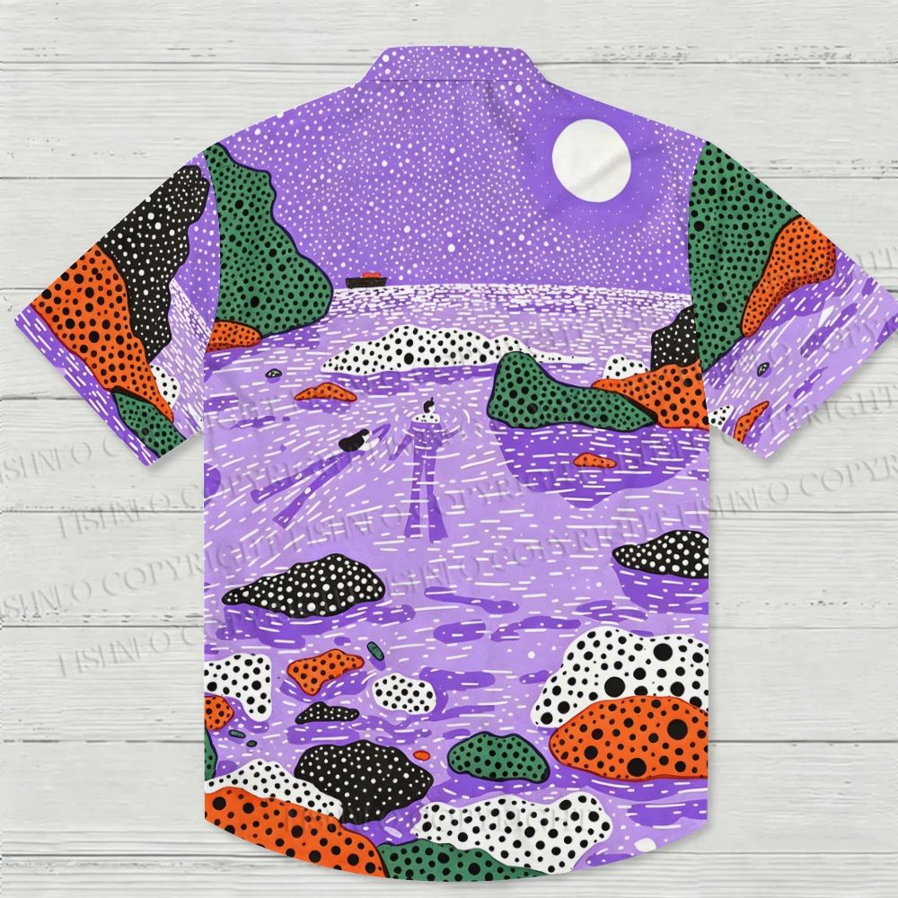 Romantic Seaside Polka Dot Hawaiian Shirt