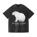Capybara Vintage Wash Japanese Design T-Shirt