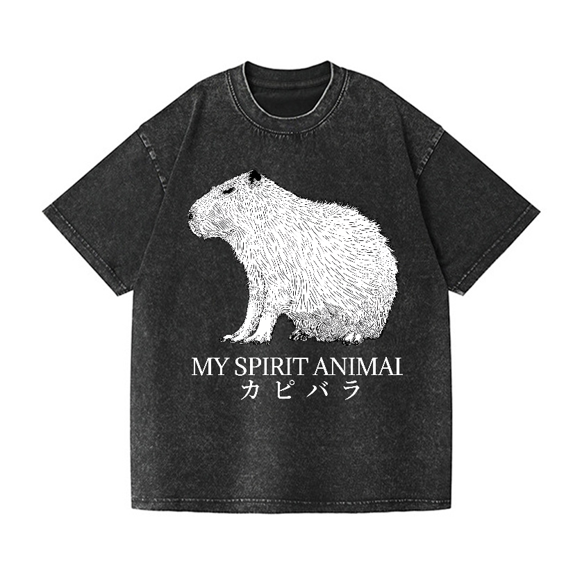 Capybara Vintage Wash Japanese Design T-Shirt