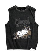 Mood Raccoon Vintage Distressed Washed Tank Top