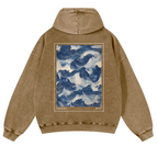 Yasuragi Vintage Washed Cotton Back Art Hoodie