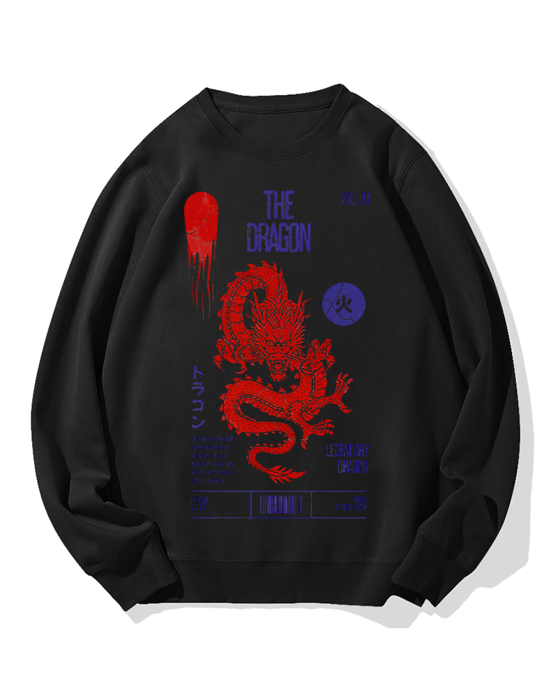 Japanese Dragon Cotton Sweatshirt