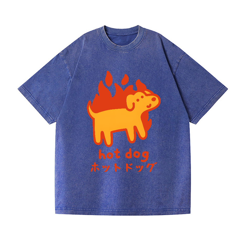 Hot Dog Vintage Wash Japanese Design T-Shirt