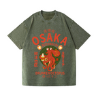 Osaka Dotonbori Drunken Octopus Vintage Wash Japanese Design T-Shirt