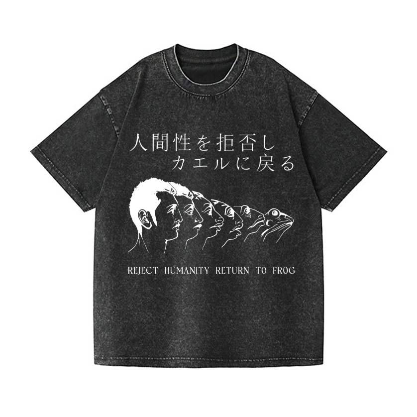 Reject Humanity Return To Frog Vintage Wash Japanese Design T-Shirt