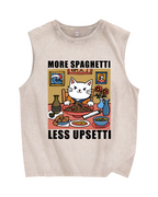 More Spaghetti Less Upsetti Vintage Distressed Washed Tank Top