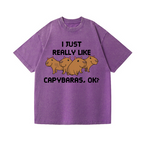 Capybara Vintage Wash Japanese Design T-Shirt